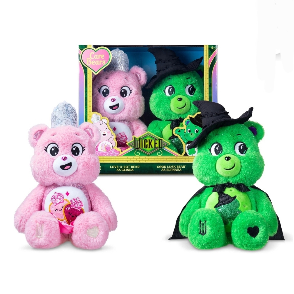 Care Bears x Wicked 2-Pack - Love-a-Lot Bear as Glinda & Good Luck Bear as Elpha
